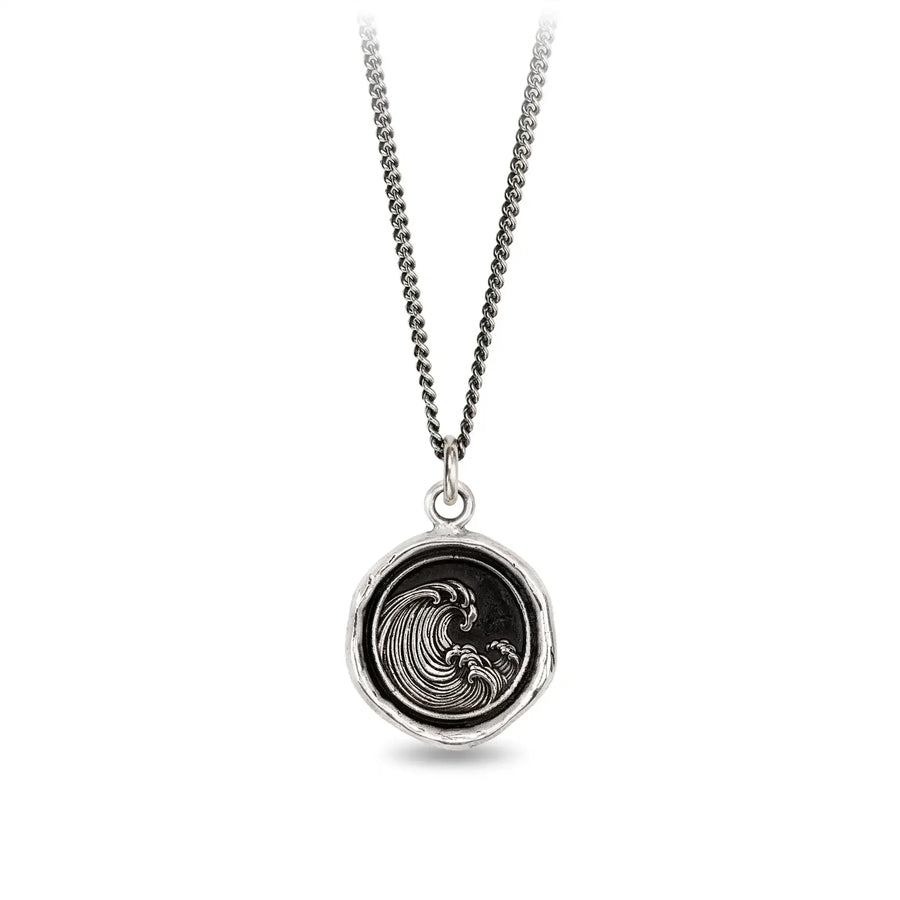 Pyrrha :: Wave Silver Necklace 18"