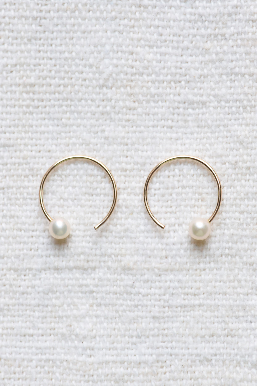 8.6.4 :: Pearl Open Hoop Earrings, Small