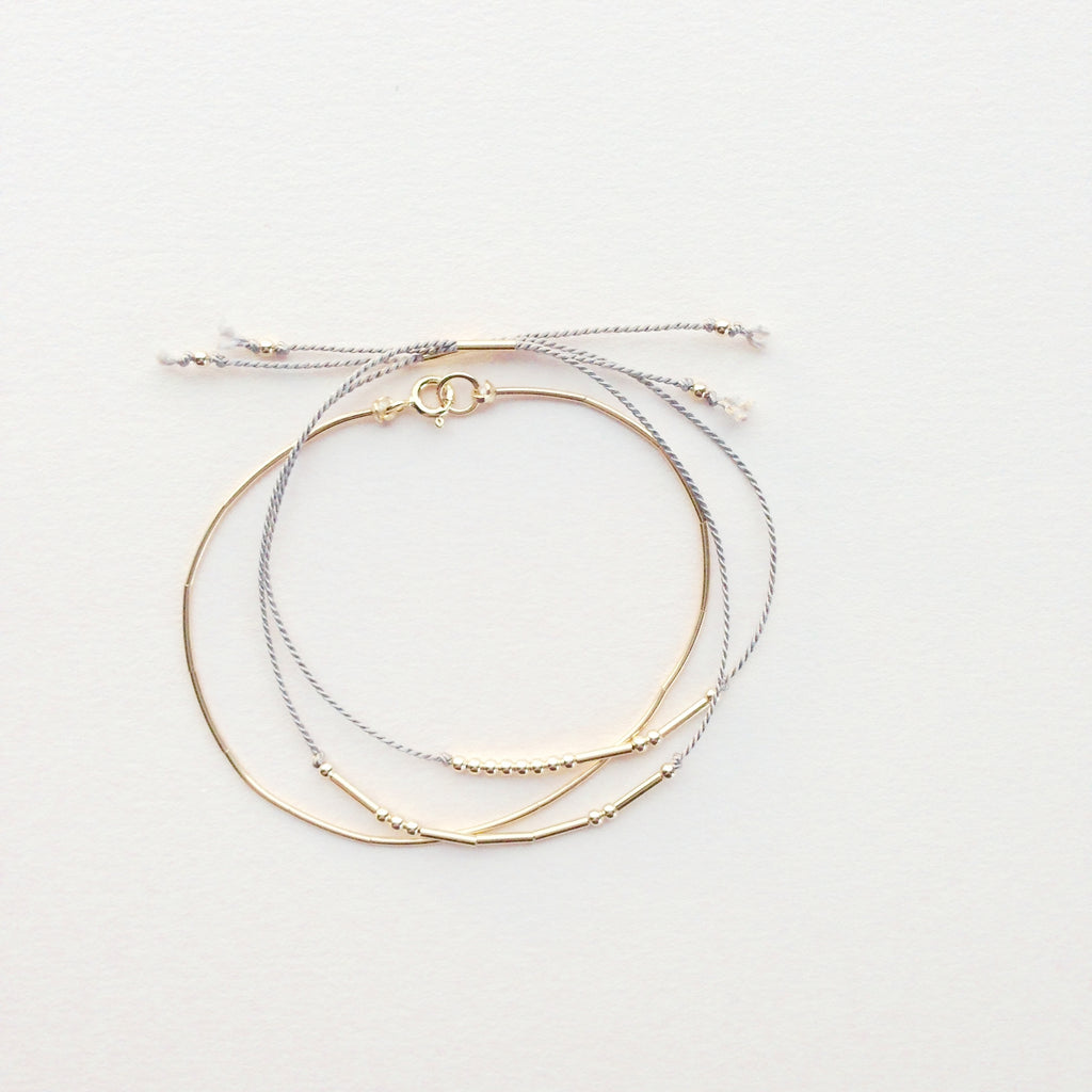 Morse Code :: Bangles Gold Fill