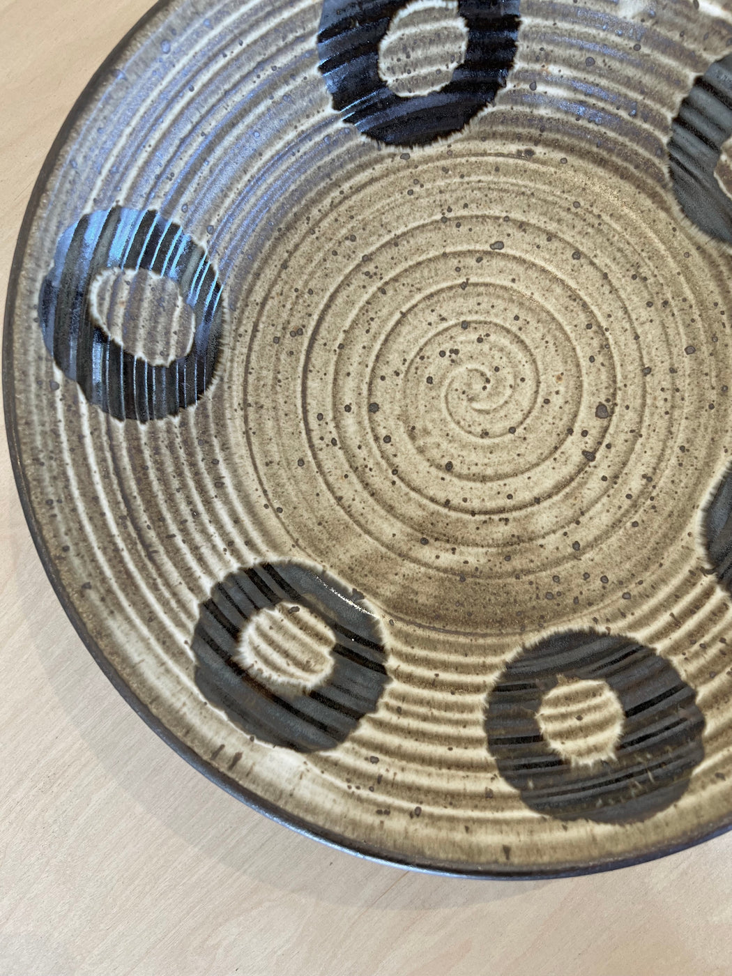 Mann Handmade :: Large Serving Bowl, Circles w/ Desert Glaze