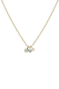Jennie Kwon :: Moon Drop Necklace 16” Green Sapphire, Aquamarine, Diamond