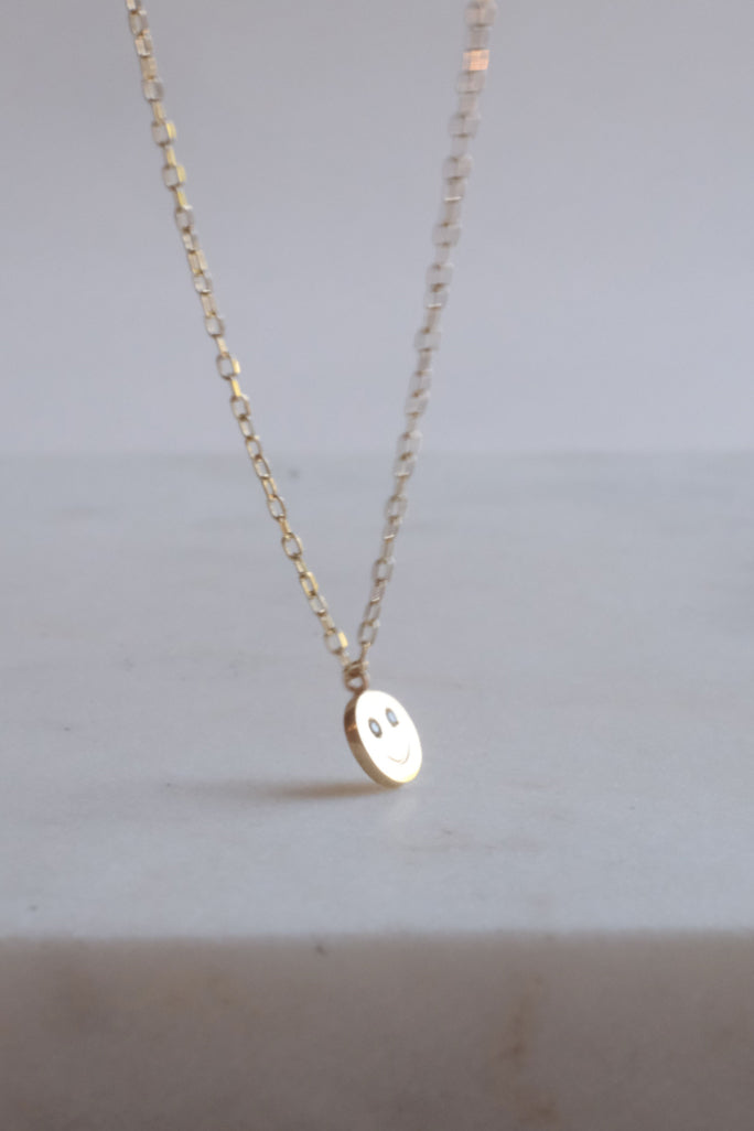 Gjenmi :: Happy Times w/ White Diamond Necklace 16”