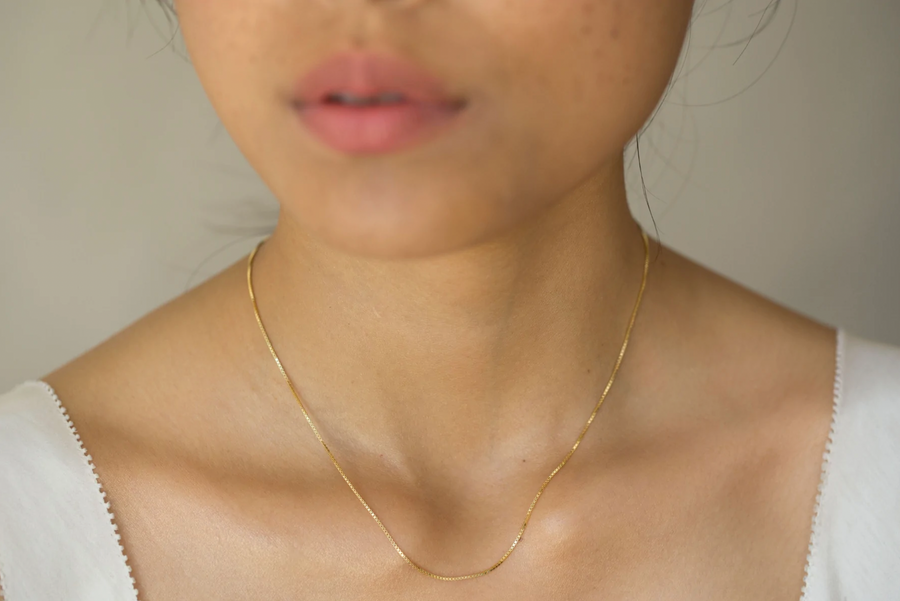 Gjenmi :: 15" Layering Box Chain 14K