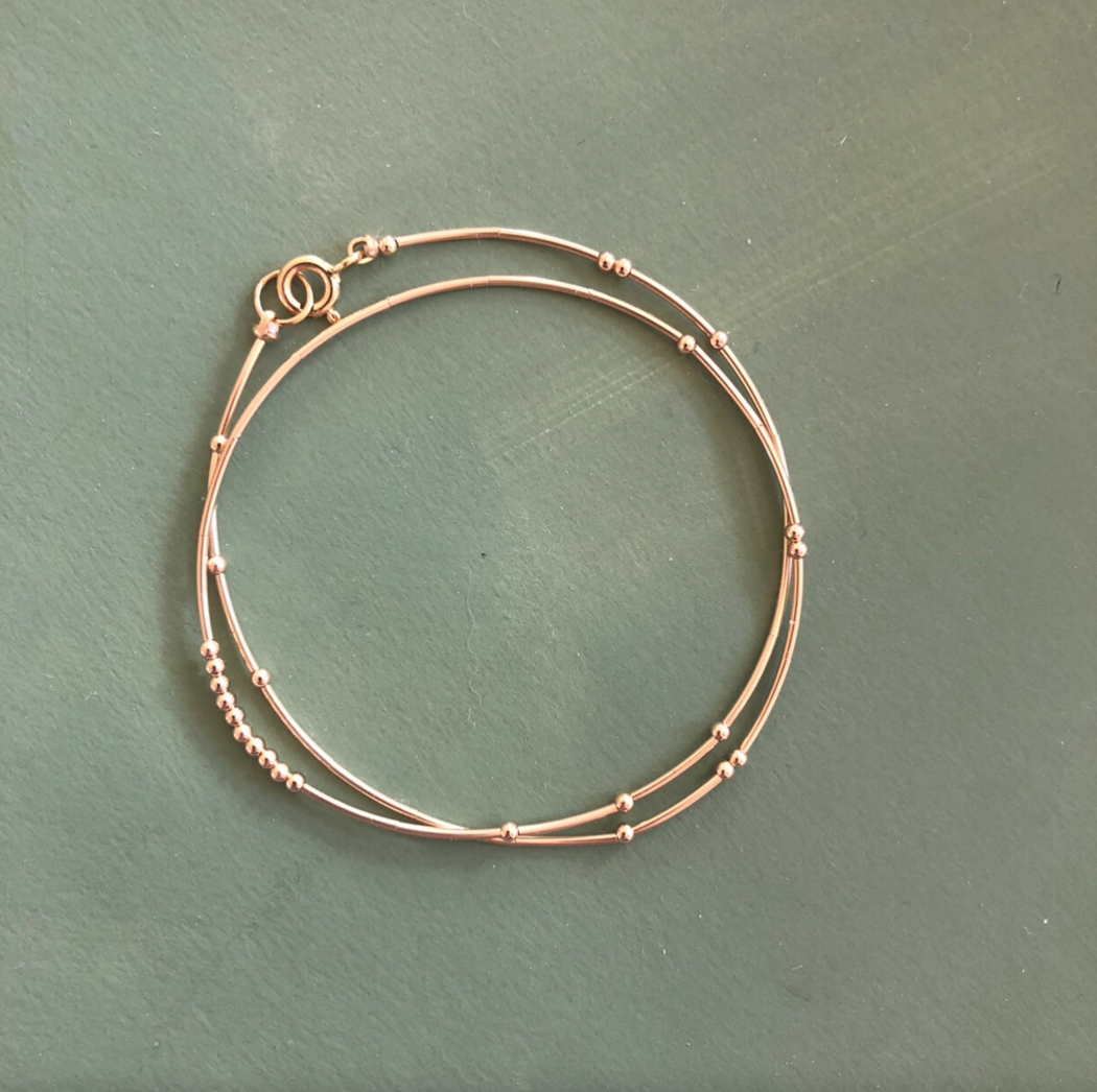 Morse Code :: Double Wrap Bangle, Friends Forever