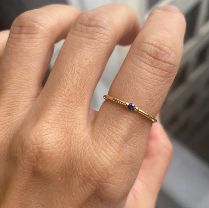 Jennie Kwon Designs :: Blue Sapphire Ball Ring