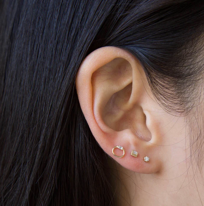 Jennie Kwon :: Baguette Teeny Doorknocker Earring, Single