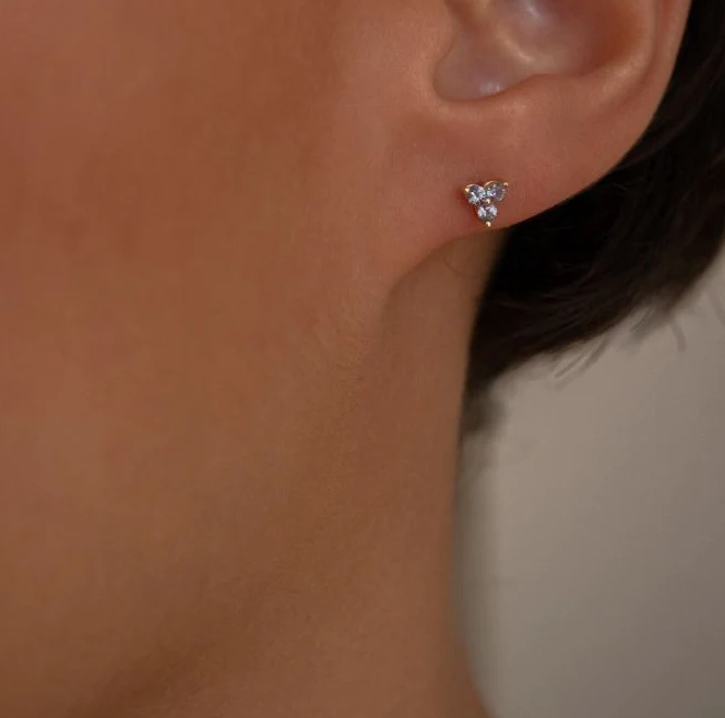 Jennie Kwon Designs :: Blue Sapphire Cluster Stud Earring SINGLE