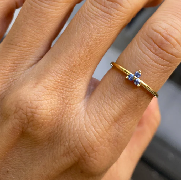 Jennie Kwon Designs :: Blue Sapphire Triad Ring
