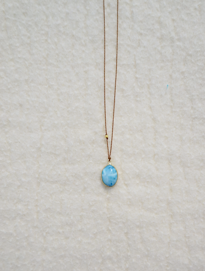 Margaret Solow Larimar Blue Stone Necklace