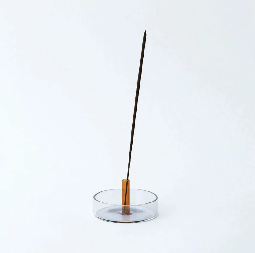 Block Design :: Glass Incense Holder, Duo Tone