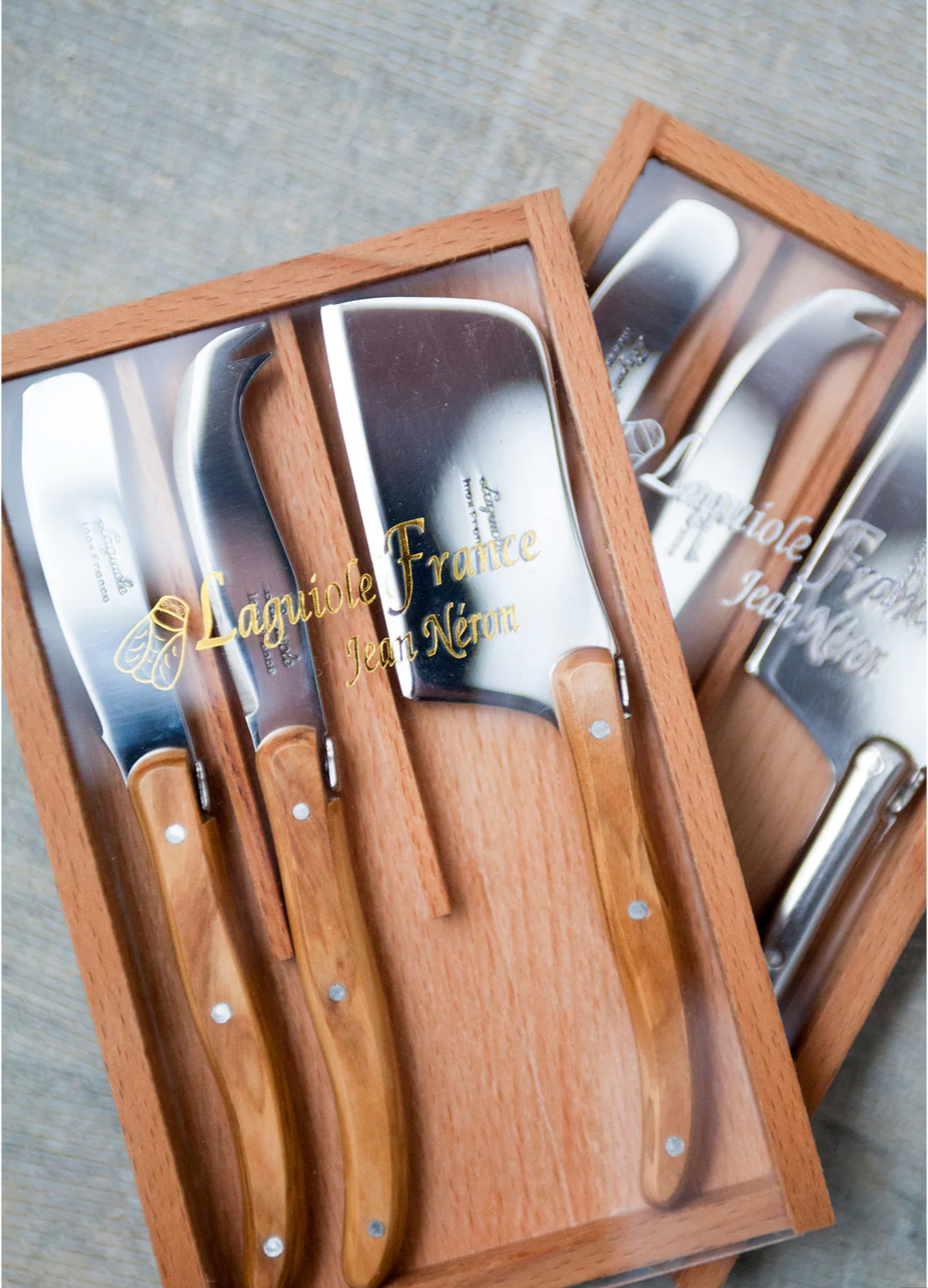 Laguiole :: Olivewood Mini Cheese Knives S/3