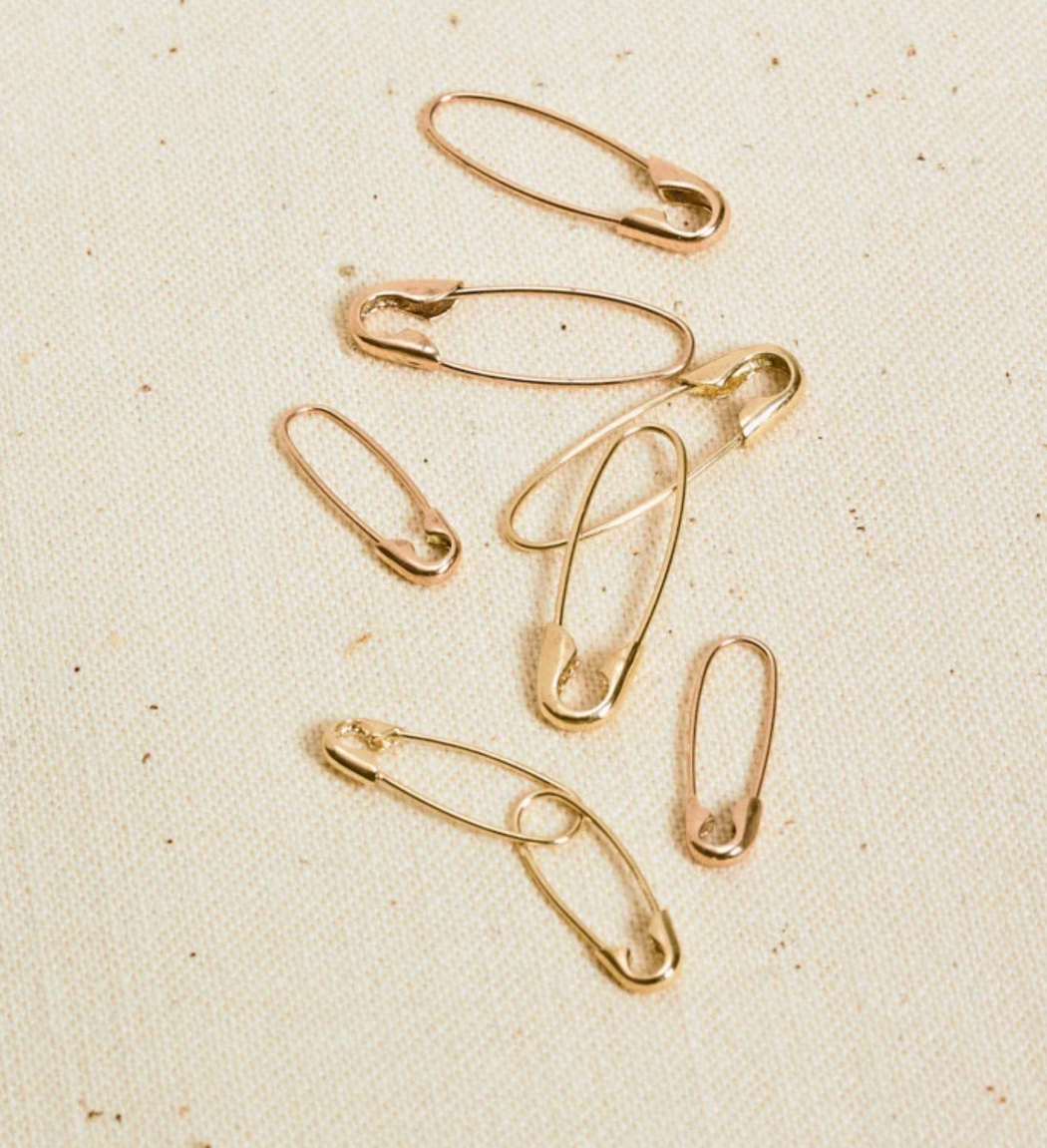 Loren Stewart :: Safety Pin Earrings 14K Yellow Gold SINGLE