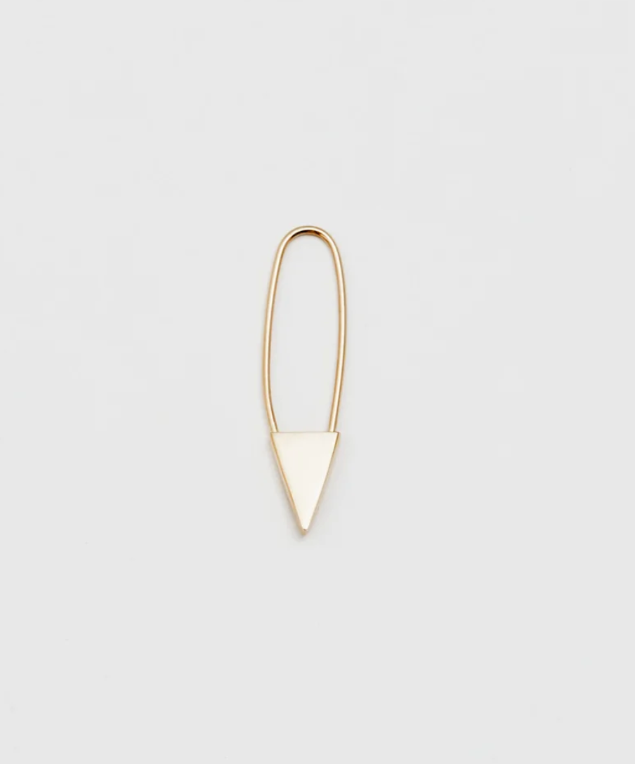 Loren Stewart ::  Triangle Safety Pin Earring, 14K Yellow Gold SINGLE
