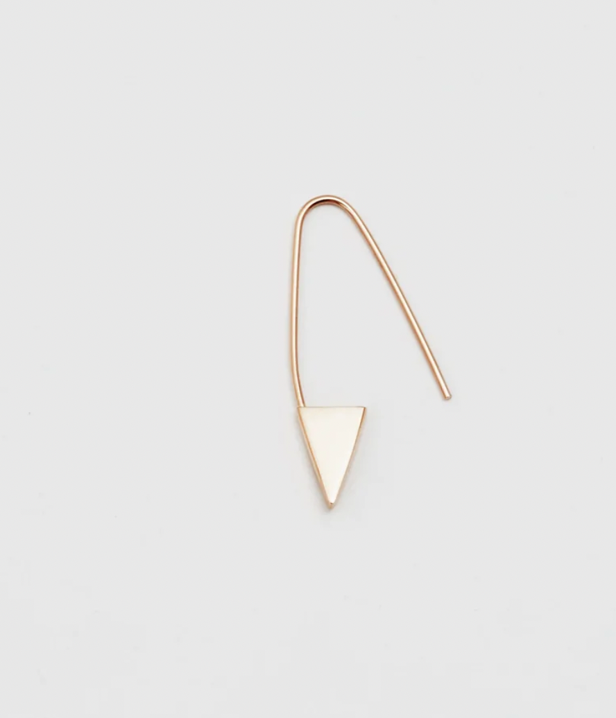 Loren Stewart ::  Triangle Safety Pin Earring, 14K Yellow Gold SINGLE