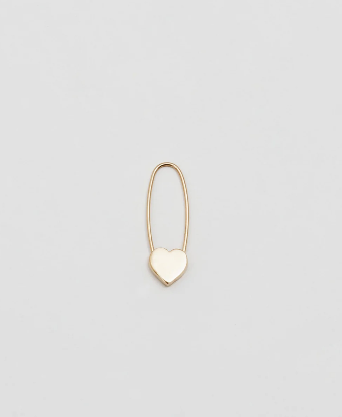 Loren Stewart :: Heart Safety Pin Earring, 14K Yellow Gold SINGLE
