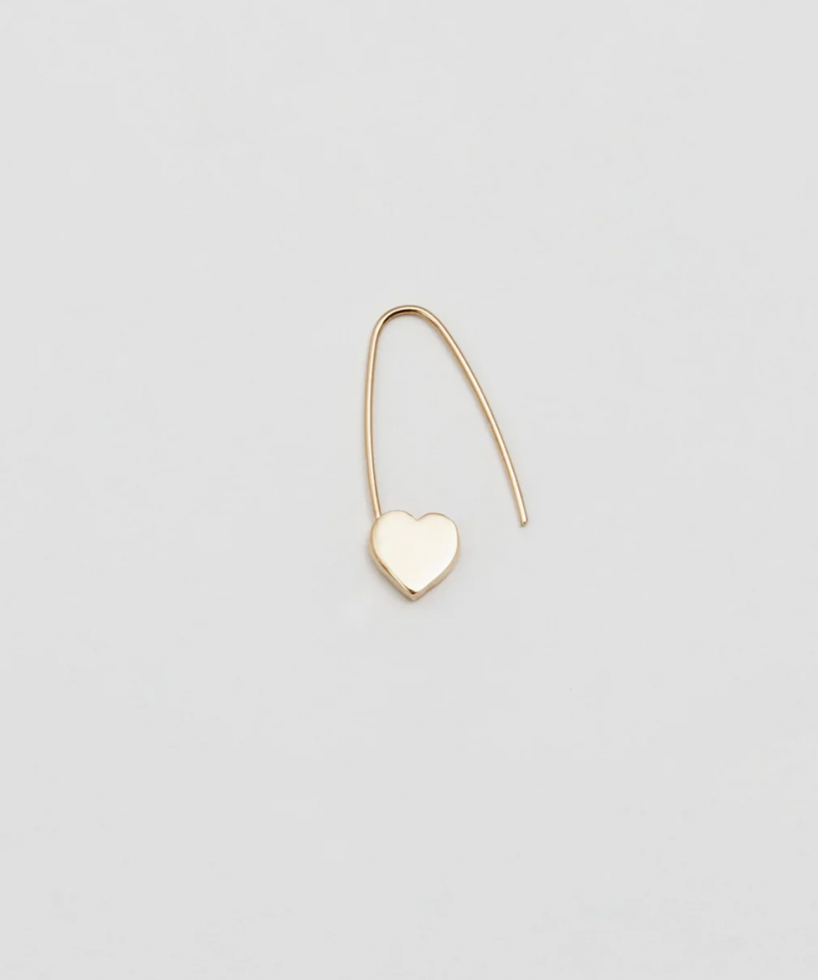 Loren Stewart :: Heart Safety Pin Earring, 14K Yellow Gold SINGLE