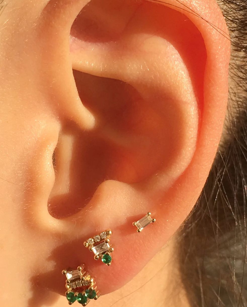 Jennie Kwon Designs :: Diamond Baguette Stud (Single)