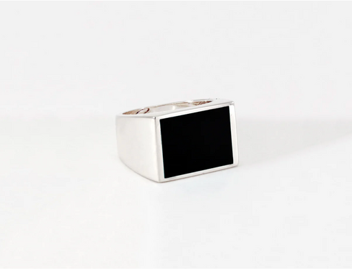 Legier :: Black Onyx Classic Signet Ring Size 9